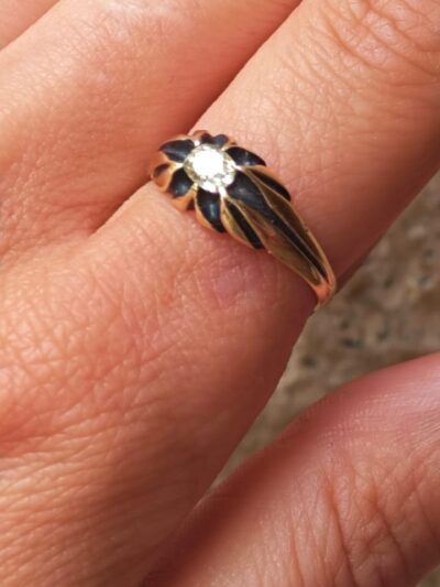 Pierścionek diament żółty 