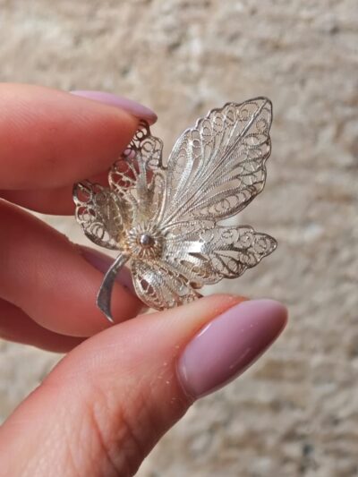 Broszka Srebro – listek mały