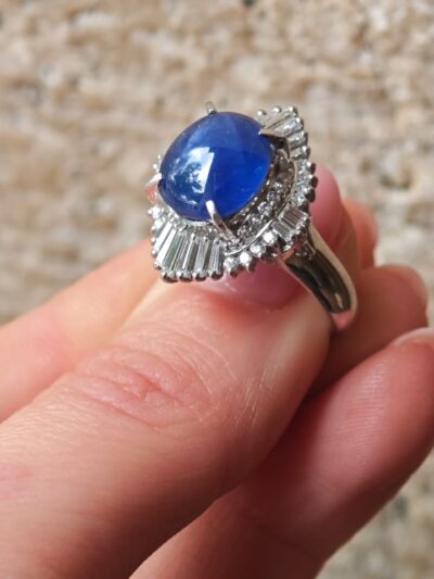 Pierścionek szafir owalny