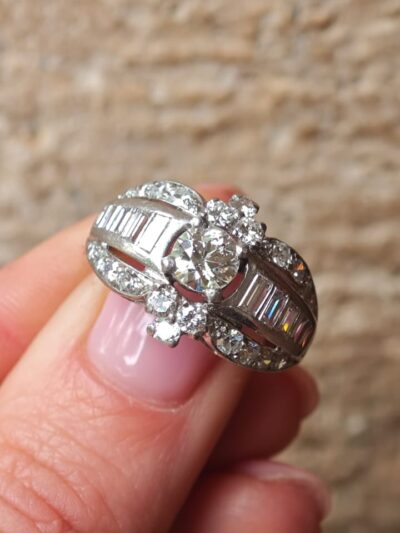 Pierścionek platyna lata 50-60