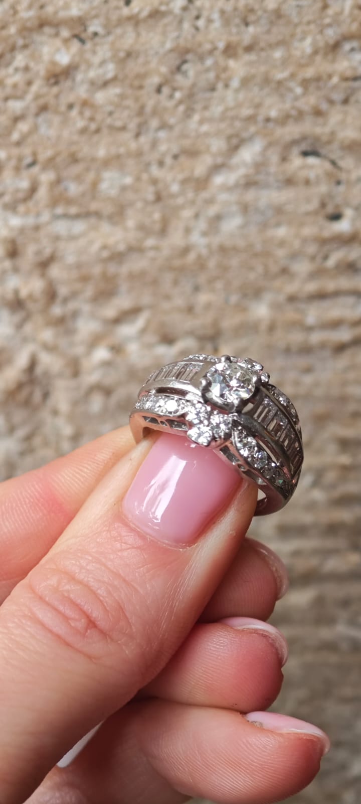 Pierścionek platyna lata 50-60 - obrazek 4