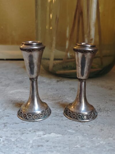 Mini świeczniki 2 sztuki srebro